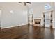 Bright living room with vaulted ceiling, fireplace, and large windows at 2778 Macland Rd, Dallas, GA 30157