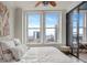 Bedroom with nice view of the city and black pane windows at 57 Forsyth Nw St # 14D, Atlanta, GA 30303