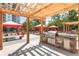 This outdoor kitchen has a grill, countertop space, bar stool seating, and canopies at 795 Hammond Dr # 1712, Atlanta, GA 30328