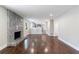 Open living area with a fireplace and seamless flow to the kitchen at 3044 Windfield Cir, Tucker, GA 30084