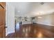 Open floor plan showcasing hardwood floors, a modern kitchen, and lots of natural light at 3044 Windfield Cir, Tucker, GA 30084