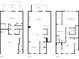 Detailed floor plan showcasing layout of each level, including bedrooms, living spaces, and garage at 145 Rose Garden Ln, Alpharetta, GA 30009