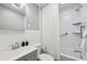 Clean bathroom featuring a shower/tub combination, white tile, and a modern vanity at 3180 Vine Cir, Decatur, GA 30033