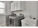 Functional laundry room with modern appliances, sink, and ample cabinet space at 545 Hanlon Way, Alpharetta, GA 30009