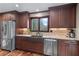 Close-up of a modern kitchen with stainless steel appliances and a farmhouse sink at 4230 N Elizabeth Se Ln, Atlanta, GA 30339