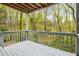 A peaceful covered back deck with wooded views provides a relaxing outdoor space at 1255 Wildcliff Ne Pkwy, Atlanta, GA 30329