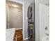 Bathroom featuring a washer and dryer, tub shower combo, and neutral walls at 3048 Briarcliff Ne Rd # 2, Atlanta, GA 30329