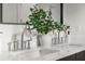 Elegant double vanity with modern faucets, a decorative plant, and a large mirror enhancing the bright space at 3637 Eaglerock Dr, Atlanta, GA 30340