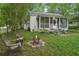 View of the backyard with fire pit and seating area for outdoor living at 1610 Elm Ne St, Conyers, GA 30012