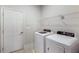 Well-equipped laundry room with modern appliances, convenient wire shelving, and tiled flooring at 5255 Austrian Pine Ct, Cumming, GA 30040