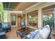 Cozy covered patio featuring comfortable seating and views of the surrounding greenery at 18 Commerce Row, Cartersville, GA 30121