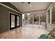 Inviting screened porch with tiled flooring and peaceful views of the landscaped backyard at 2691 Jamerson Rd, Marietta, GA 30066