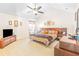 Spacious bedroom featuring carpet flooring, a full size bed, and modern decor at 4270 Holliday Rd, Atlanta, GA 30349