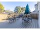 Outdoor patio space featuring a table, seating area, and modern decor at 4270 Holliday Rd, Atlanta, GA 30349