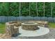 Outdoor fire pit area with stone benches perfect for entertaining guests at 642 Stickley Oak Way, Woodstock, GA 30189