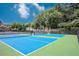 Well-maintained tennis courts with green and blue playing surfaces, perfect for recreational games at 642 Stickley Oak Way, Woodstock, GA 30189