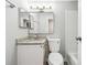 Stylish bathroom showcasing granite counters, chrome hardware, and a modern mirror at 1501 Clairmont Rd # 1624, Decatur, GA 30033