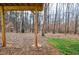 View of wooded backyard from under the deck at 1975 Skidmore Cir, Lawrenceville, GA 30044