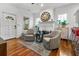 Cozy living room with wood floors, neutral rug, and plenty of seating for guests at 2262 Ridgedale Ne Rd, Atlanta, GA 30317