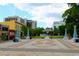 Downtown square features a gazebo, decorative columns, and vibrant surrounding buildings at 412 E Pharr Rd, Decatur, GA 30030