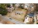 Property aerial showcasing the large lot and proximity to neighborhood at 207 Garrison Se Rd, Marietta, GA 30008