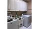 Laundry room featuring a sink, white appliances, and matching upper cabinets at 1580 Reids Ferry Way, Marietta, GA 30062