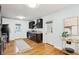 Charming kitchen with dark cabinets, gray walls, and an exterior door, providing a functional and inviting cooking space at 1322 Elmhurst Circle Se Cir, Atlanta, GA 30316