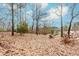 Leaf-covered backyard featuring mature trees providing shade and a tranquil atmosphere, and space for outdoor activities at 4900 Raquet Ct, Duluth, GA 30096