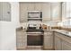 Modern kitchen with stainless steel appliances, granite countertops, and light gray cabinets at 1198 Piedmont Ne Ave # 103, Atlanta, GA 30309