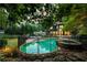 Backyard pool surrounded by lush greenery and secure fencing, creating a private retreat at 3117 W Roxboro Ne Rd, Atlanta, GA 30324