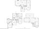 Floor plans for the first floor, second floor and basement at 733 Vinings Estates Se Dr, Mableton, GA 30126