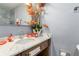 Elegant bathroom with marble countertop and decorative accents, creating a luxurious and stylish space at 750 Park Ne Ave # 14Se, Atlanta, GA 30326