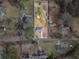 Aerial view of the property highlighting the lot size and location in the neighborhood at 3566 Dorris Cir, Douglasville, GA 30135