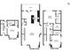 Detailed three-story floor plan with dimensions for bedrooms, bathrooms, kitchen, and living areas at 264 Castleberry Station Sw Dr, Atlanta, GA 30313