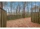 A fenced backyard with trees creates privacy and nature at 4878 Hairston Park Sq, Stone Mountain, GA 30083