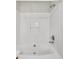 Full white bathtub and shower with silver hardware at 4878 Hairston Park Sq, Stone Mountain, GA 30083