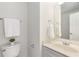 Bathroom featuring a vanity with neutral decor, a toilet, and a towel rack at 201 16Th Nw St # 4, Atlanta, GA 30363