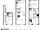 Detailed three-story floor plan showing bedroom, kitchen, dining, living areas, bathrooms, and layout at 201 16Th Nw St # 4, Atlanta, GA 30363
