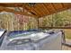 Hot tub located in the backyard features jets and seating for ultimate relaxation at 3890 Pleasant Woods Dr, Cumming, GA 30028