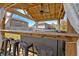 Backyard wooden spa cabana includes bar seating and fan for outdoor enjoyment at 3890 Pleasant Woods Dr, Cumming, GA 30028