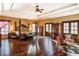 Spacious main bedroom features tray ceiling, hardwood floors and private sitting area at 4001 Pool Rd, Winston, GA 30187