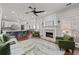 Bright and open living room features a cozy fireplace, stylish decor, and comfortable green armchairs at 2971 Montview Sw Dr, Marietta, GA 30060
