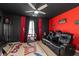 Home theater room featuring reclining seats, projector, and movie-themed decor at 2971 Montview Sw Dr, Marietta, GA 30060