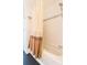Bright bathroom with a shower-tub combination and decorative shower curtain at 1101 Juniper Ne St # 721, Atlanta, GA 30309