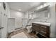 Modern bathroom with a walk-in shower, stylish vanity, and unique decor at 829 Waterford Estates Mnr, Canton, GA 30115