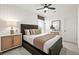 Cozy bedroom featuring neutral tones, stylish furniture, and a ceiling fan at 1605 Wander Ml, Cumming, GA 30040