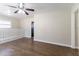 Spacious living room featuring hardwood floors, a ceiling fan, and natural light at 2202 Polar Rock Sw Pl, Atlanta, GA 30315
