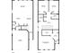 Detailed floor plan showcasing layout of living room, bedrooms, kitchen and garage at 2980 Ferrington Way, Smyrna, GA 30080
