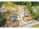 Aerial view of new construction neighborhood showing layout of new homes at 1985 William Glen St, Dacula, GA 30019