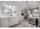 Modern bathroom with double vanity, walk-in shower, and luxurious soaking tub at 461 Wynns Way, Atlanta, GA 30331